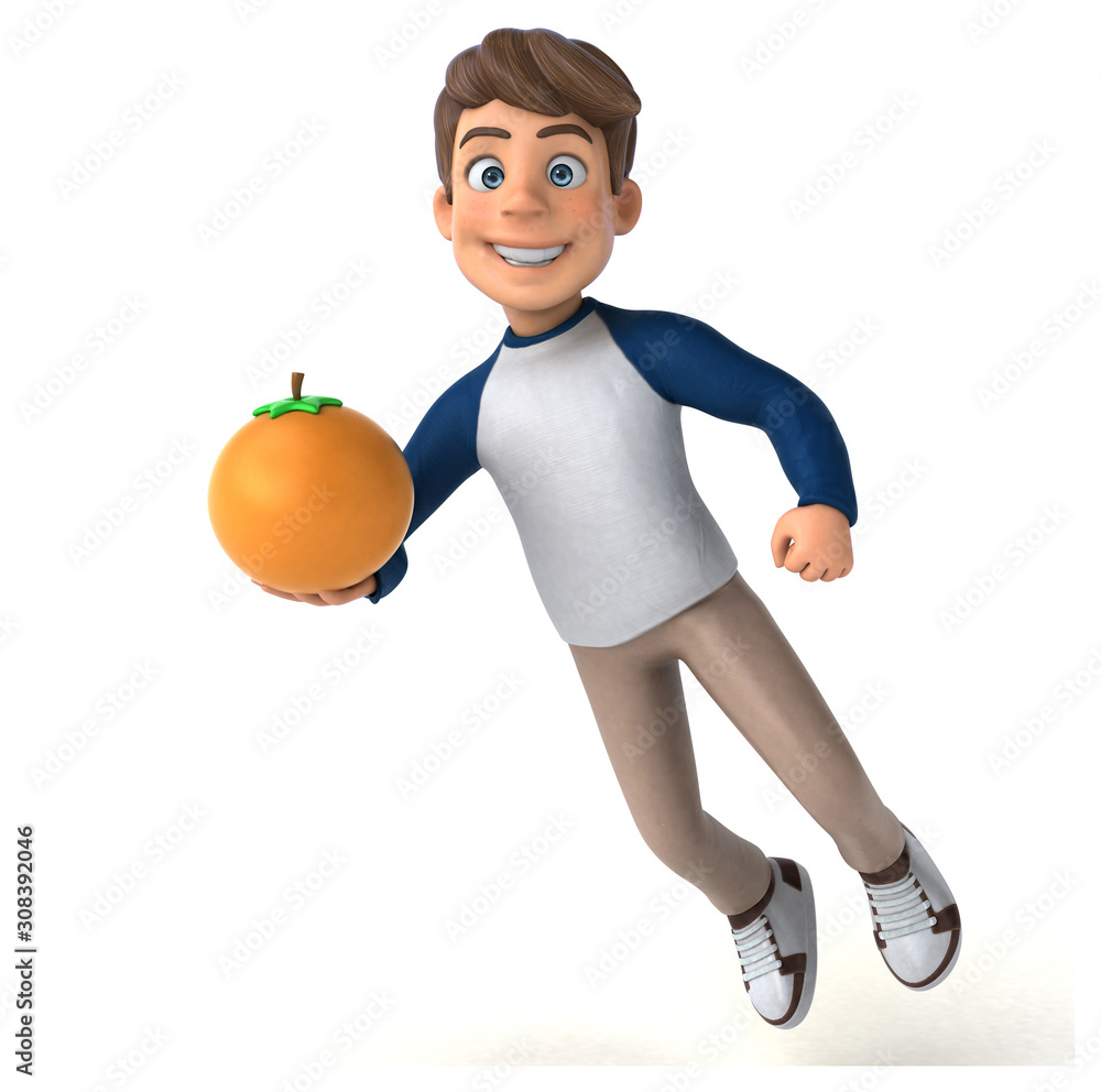 3D cartoon character fun teenager 3D cartoon character fun teenager