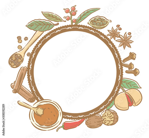 Spices and inigredients for garam masala.