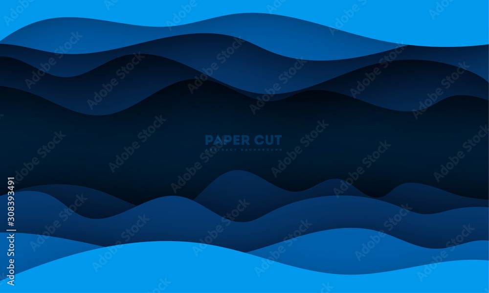 Paper cut background. Abstract realistic papercut decoration textured with cardboard wavy layers. 3d topography relief. Carving art. Vector illustration. Cover layout material design template. eps 10