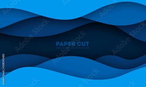 Paper cut background. Abstract realistic papercut decoration textured with cardboard wavy layers. 3d topography relief. Carving art. Vector illustration. Cover layout material design template. eps 10