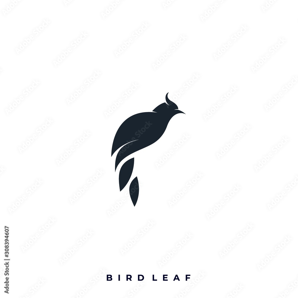 Naklejka premium Bird Leaf Illustration Vector Template