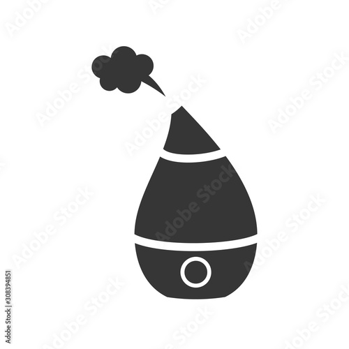 Domestic humidifier glyph single isolated vector icon. Home appliances and electronics illustration on white background