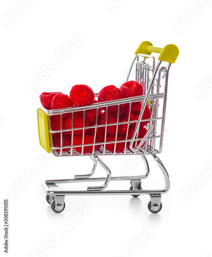 Raspberry in shopping cart