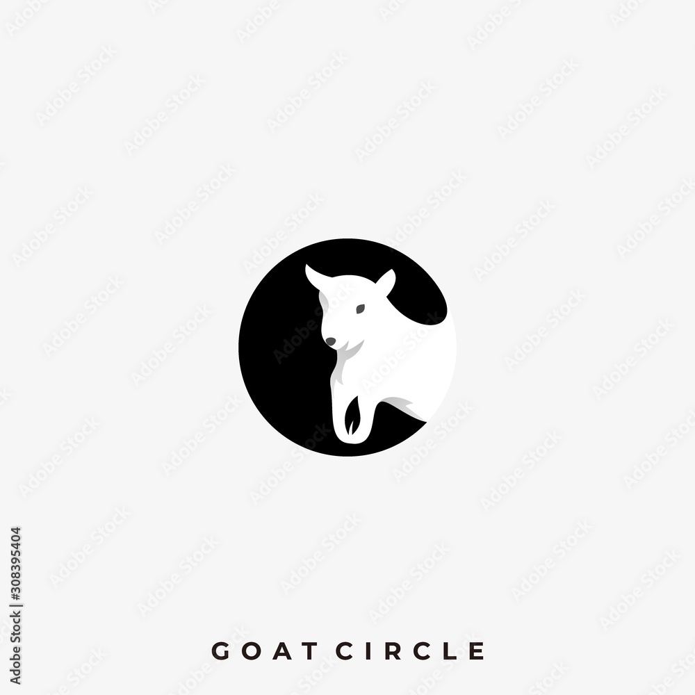 Goat Circle Illustration Vector Template
