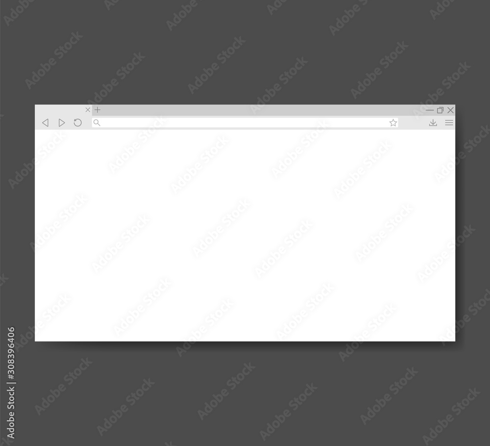 Modern browser window design isolated on white background. Vector illustration.