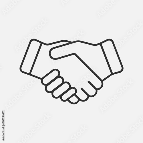 Handshake icon isolated on white background. Vector illustration.