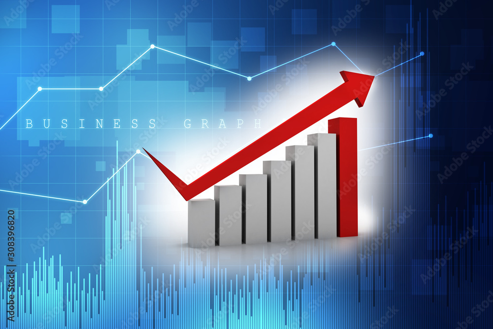 3d rendering Stock market online business concept. business Graph 3d rendering Stock market online business concept. business Graph