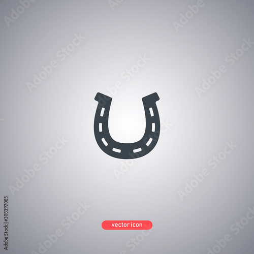 Horseshoe icon isolated on white background. Flat design.