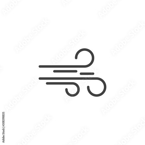 Wind, weather line icon. linear style sign for mobile concept and web design. Wind blow outline vector icon. Symbol, logo illustration. Vector graphics
