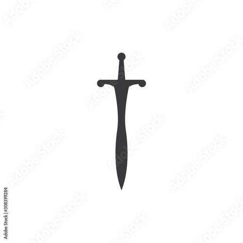Sword logo vector flat design