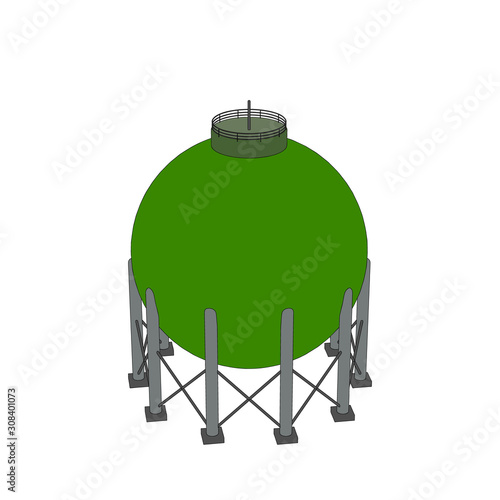 Gas storage tank. Isolated ...