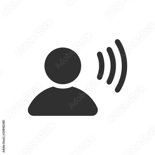 User talking icon isolated on white background. Vector illustration.