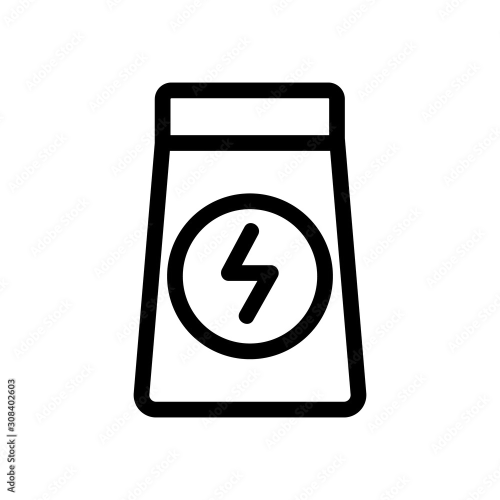 Energy food icon vector. Thin line sign. Isolated contour symbol illustration Energy food icon vector. Thin line sign. Isolated contour symbol illustration