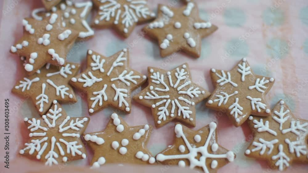 Closeup of christmas cookies in the form of snowflakes. Closeup of christmas cookies in the form of snowflakes.