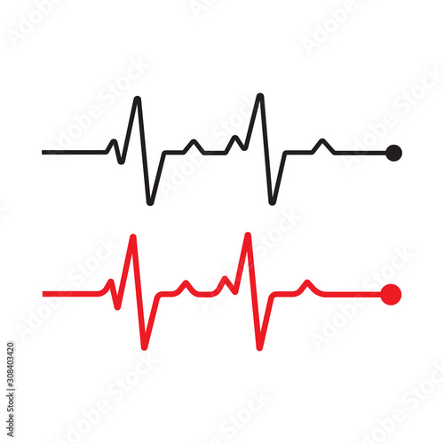 Set of pulse line logo vector icon