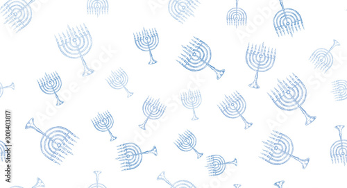 Happy Hanukkah. Hand drawn illustration.