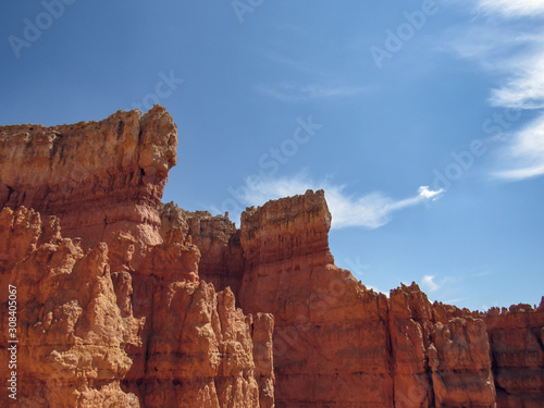 Red rock formations in Bryce Canyon National Park in Utah 