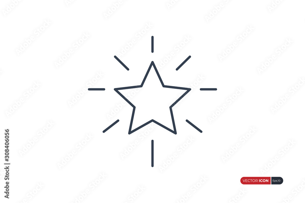 Star Icon. Shiny Starburst Flat Vector Icon Design Template Element Star Icon. Shiny Starburst Flat Vector Icon Design Template Element