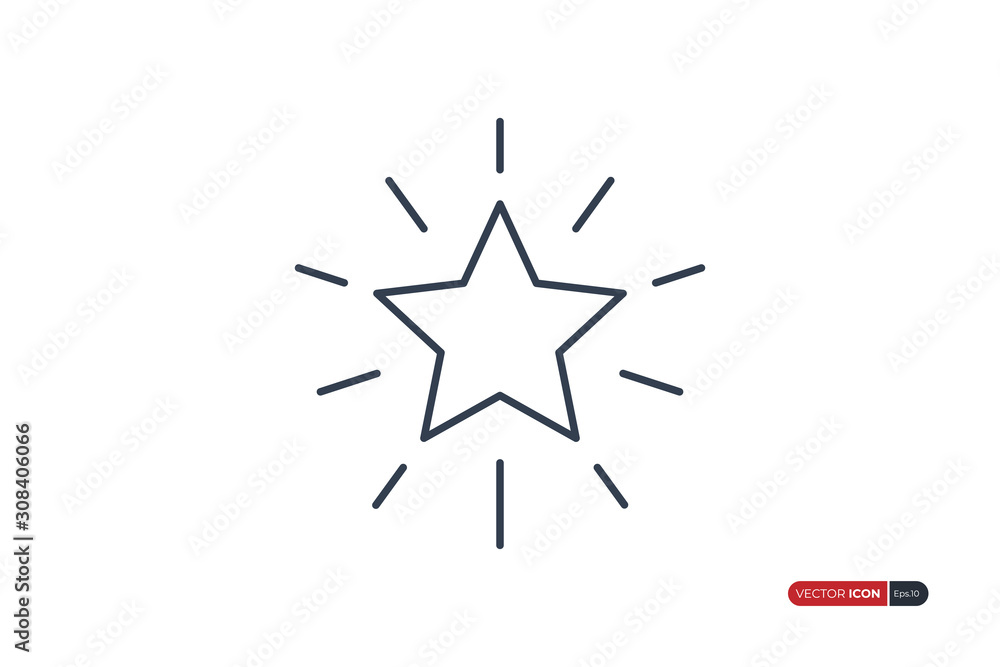 Star Icon. Shiny Starburst Flat Vector Icon Design Template Element Star Icon. Shiny Starburst Flat Vector Icon Design Template Element