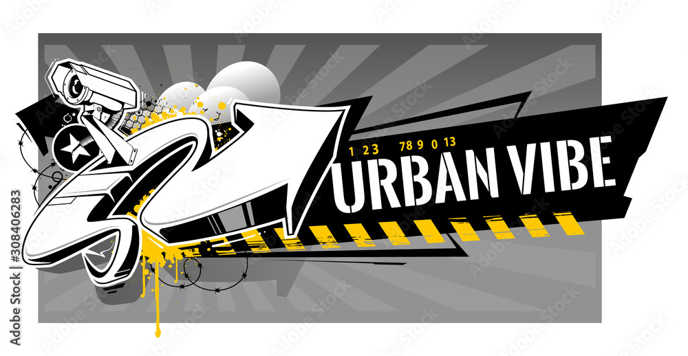 Urban Graffiti Vector Banner Urban Graffiti Vector Banner