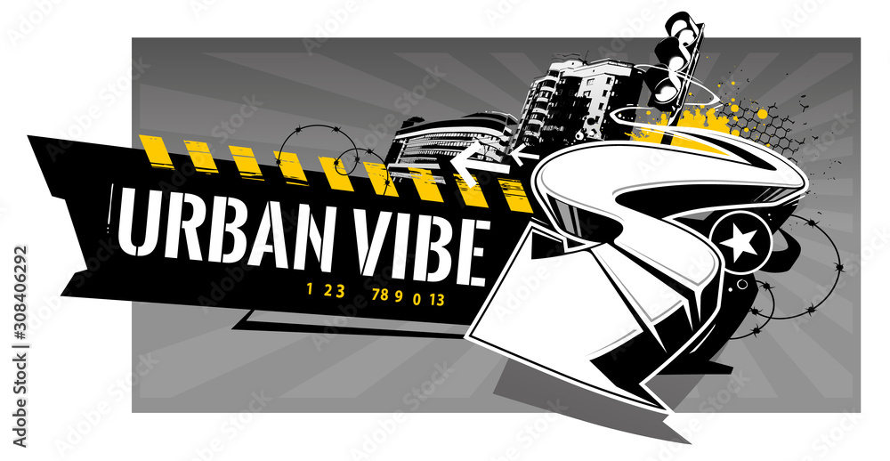 Obraz premium Urban Graffiti Vector Banner