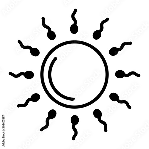 Sperm and egg icon vector. Thin line sign. Isolated contour symbol illustration