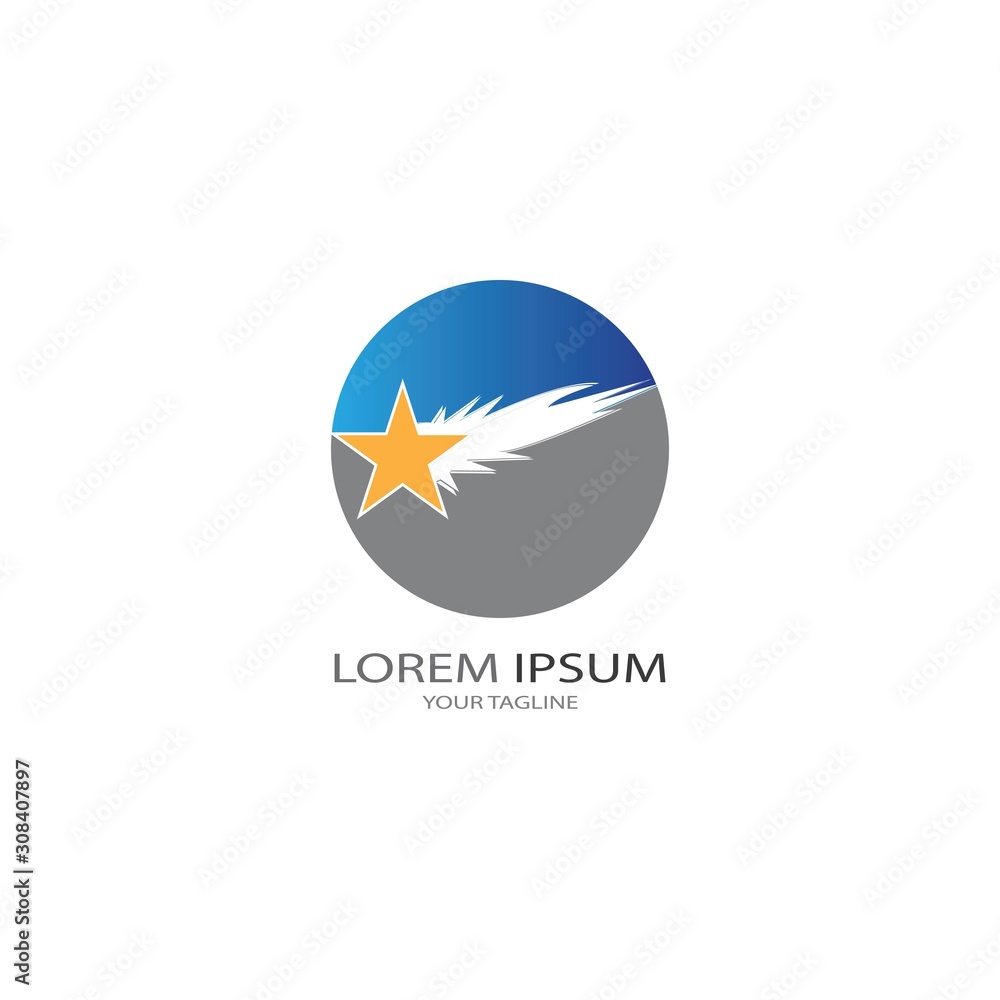 Obraz premium Comet vector icon illustration design template