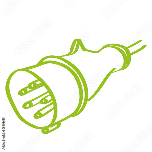 Handgezeichneter Stecker in hellgrün