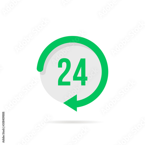 twenty-four hours a day green button