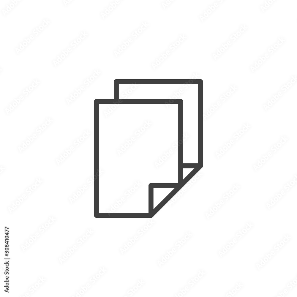 Paper stack line icon. File copy linear style sign for mobile concept and web design. Document layers outline vector icon. Symbol, logo illustration. Vector graphics Paper stack line icon. File copy linear style sign for mobile concept and web design. Document layers outline vector icon. Symbol, logo illustration. Vector graphics