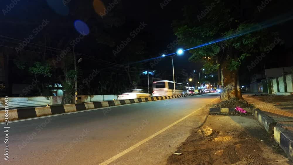 The Busy Street Of The City In Bengaluru, India At Night - Time Lapse The Busy Street Of The City In Bengaluru, India At Night - Time Lapse