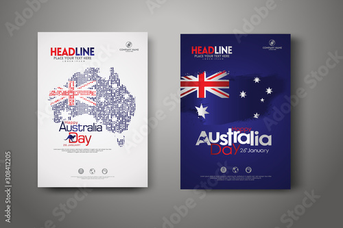 Happy Australia Day Celebration Poster Background set.