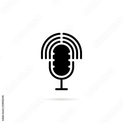 podcast black logo with speaker