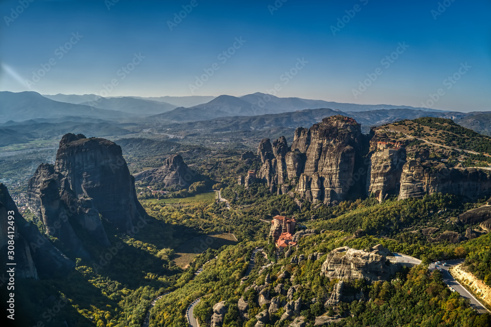 Fototapeta premium aerial view from the Monastery Rousanou in Meteora, Greece