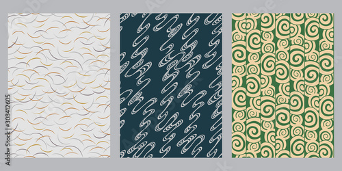 Japanese grass blades, wave, swirl abstract background