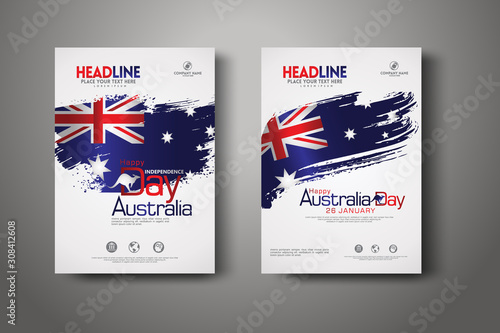 Happy Australia Day Celebration Poster Background set.