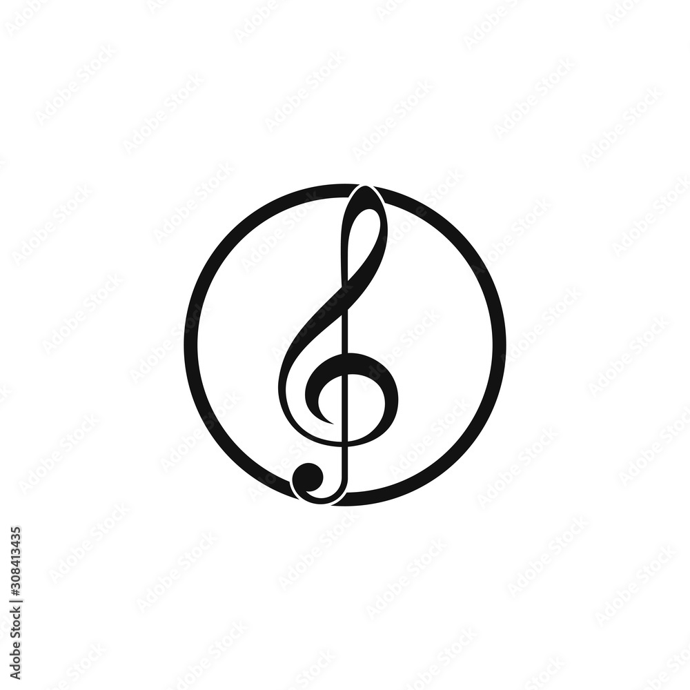 Fototapeta premium Music note vector illustration template
