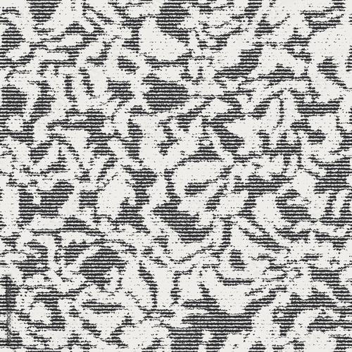 Noisy intricate brushed mottled worn distressed tracery motif. Aged damaged seamless repeat vector pattern swatch.