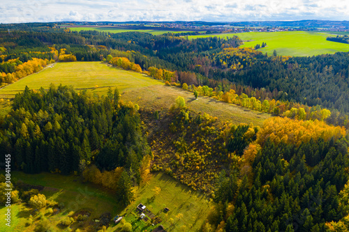 Wallpaper Mural Autumn hilly landscape with colored trees Torontodigital.ca