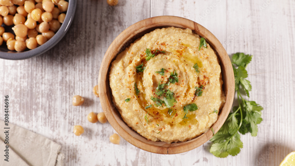 hummus, chickpea dip with spicy, oil and coriander hummus, chickpea dip with spicy, oil and coriander
