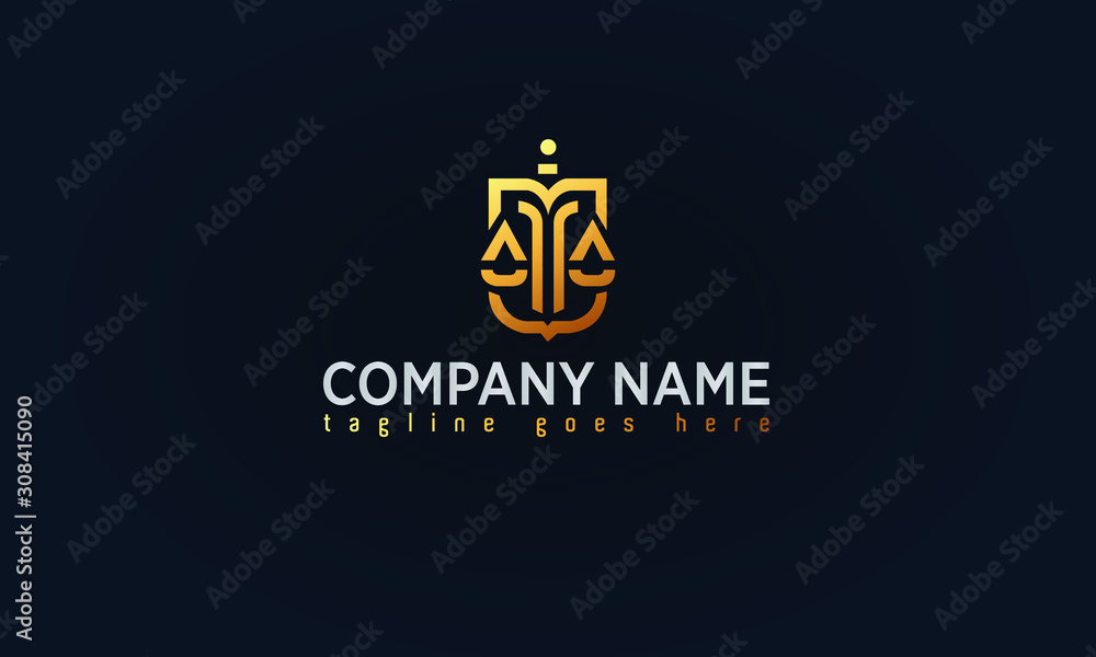 Law, Attorney, Lawyer Office Company Gold Logo Concept