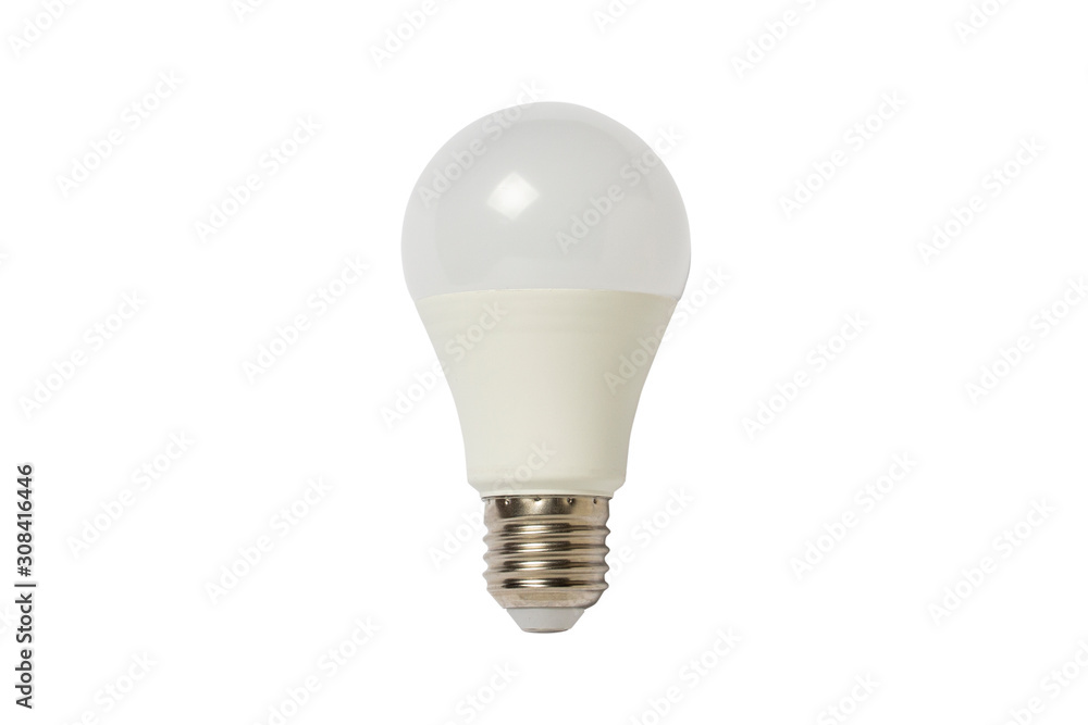 LED light bulb on a white isolated background. Concept of energy saving, energy saving LED light bulb on a white isolated background. Concept of energy saving, energy saving