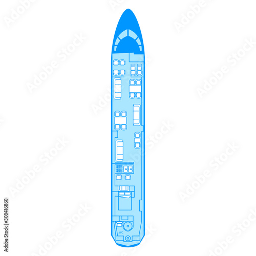 Airbus A318 Elite Aircraft Types PAX passengers seat chair scheme in airplane