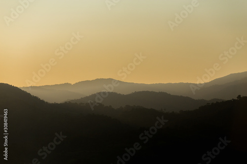 Wallpaper Mural Fog view of mountains Torontodigital.ca