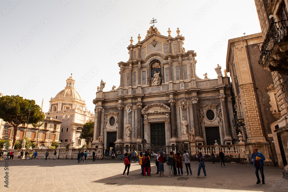  View of baroque St. Agata church, Catania