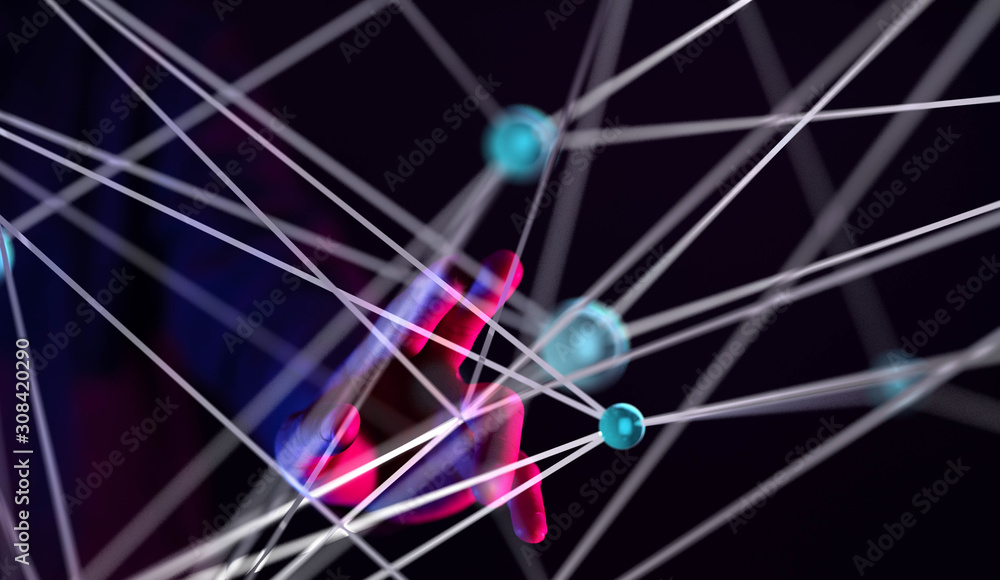 Abstract technology geometric and data Abstract technology geometric and data