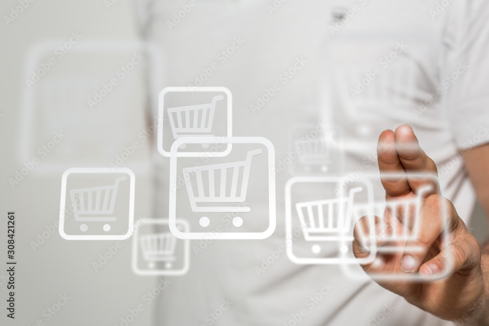 percent shopping digital in hand