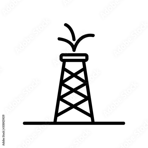oil tower icon vector. Thin line sign. Isolated contour symbol illustration