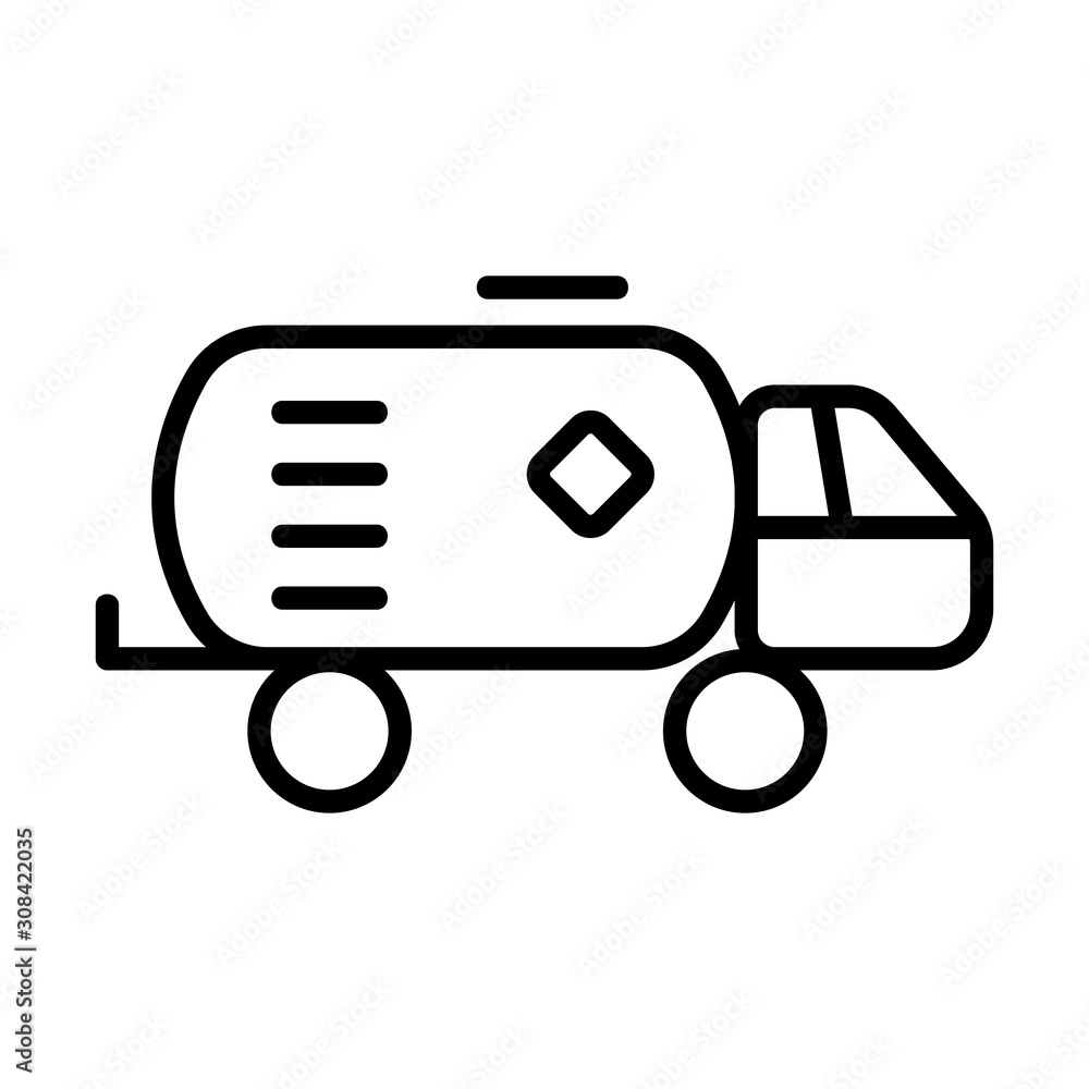 Oil transport icon vector. Thin line sign. Isolated contour symbol illustration Oil transport icon vector. Thin line sign. Isolated contour symbol illustration