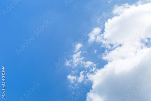 Clear blue sky with white cloud, weather and season concept, nature background © sirirak